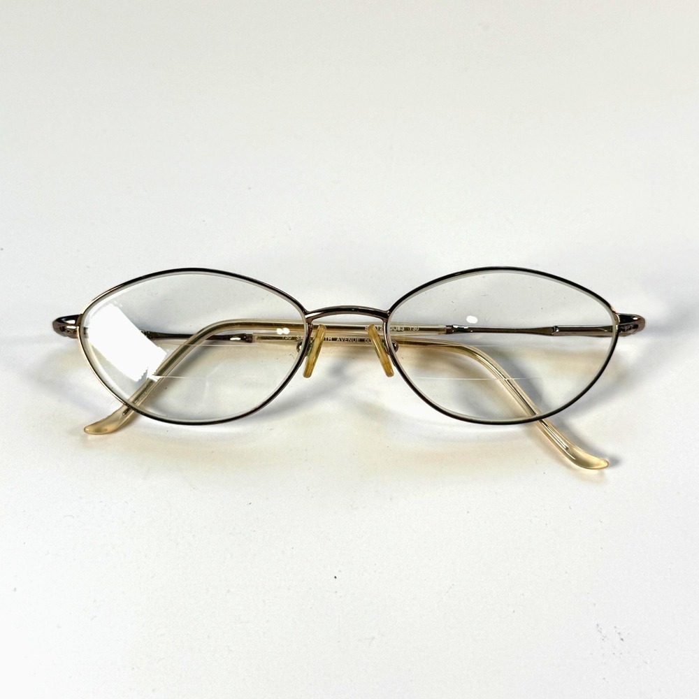 SAKS FIFTH AVENUE S5A128 OU83 Eyeglasses Frame‎ Only 50-16-130 Womens Gold Round